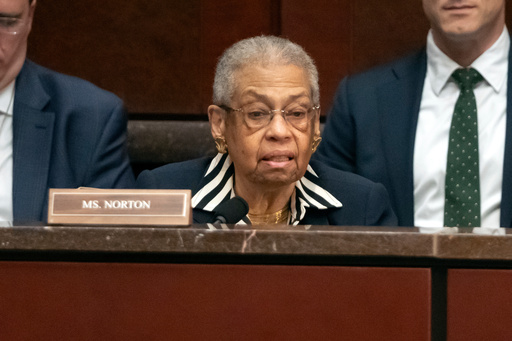 FILE - Del. Eleanor Holmes Norton, D-D.C., speaks during a hearing of the House Committee on Oversight and Government Reform on Capitol Hill, Sept. 18, 2025, in Washington. (AP Photo/Mark Schiefelbein, File) FILE - Del. Eleanor Holmes Norton, D-D.C., speaks during a hearing of the House Committee on Oversight and Government Reform on Capitol Hill, Sept. 18, 2025, in Washington. (AP Photo/Mark Schiefelbein, File)