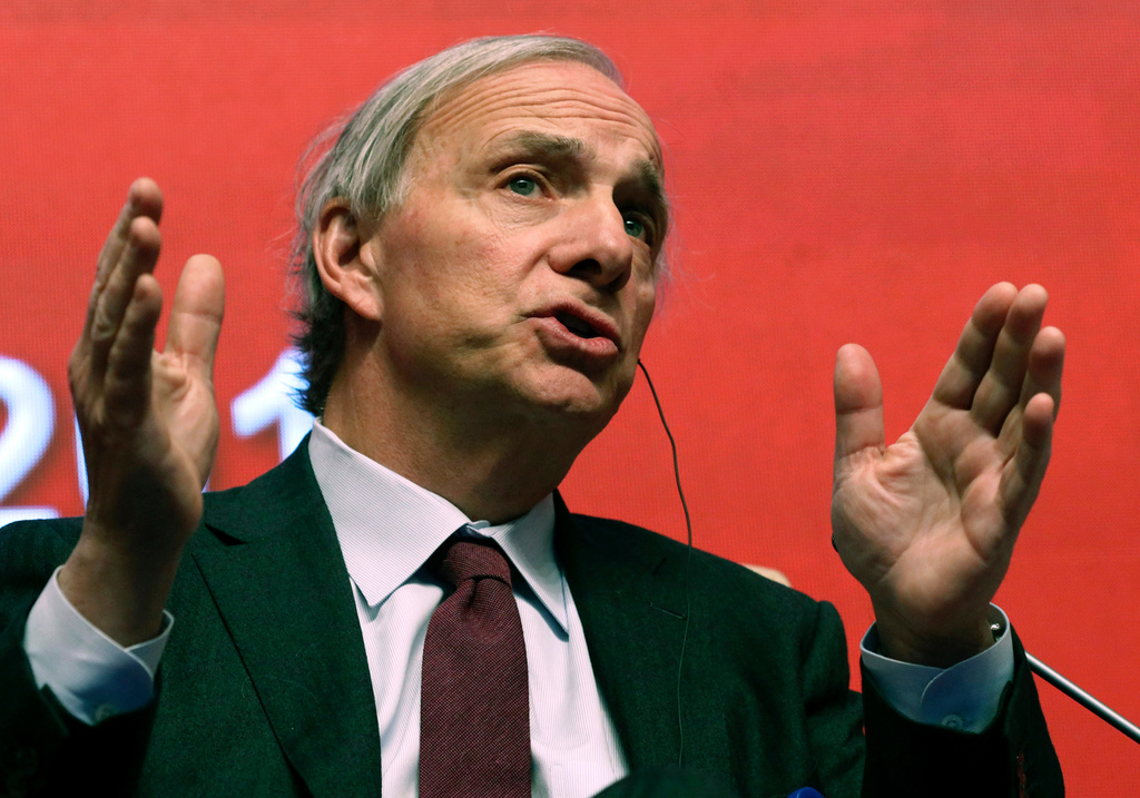 FILE - Bridgewater Associates Chairman Ray Dalio speaks during the Economic Summit held for the China Development Forum in Beijing on March 23, 2019. (AP Photo/Ng Han Guan, File)