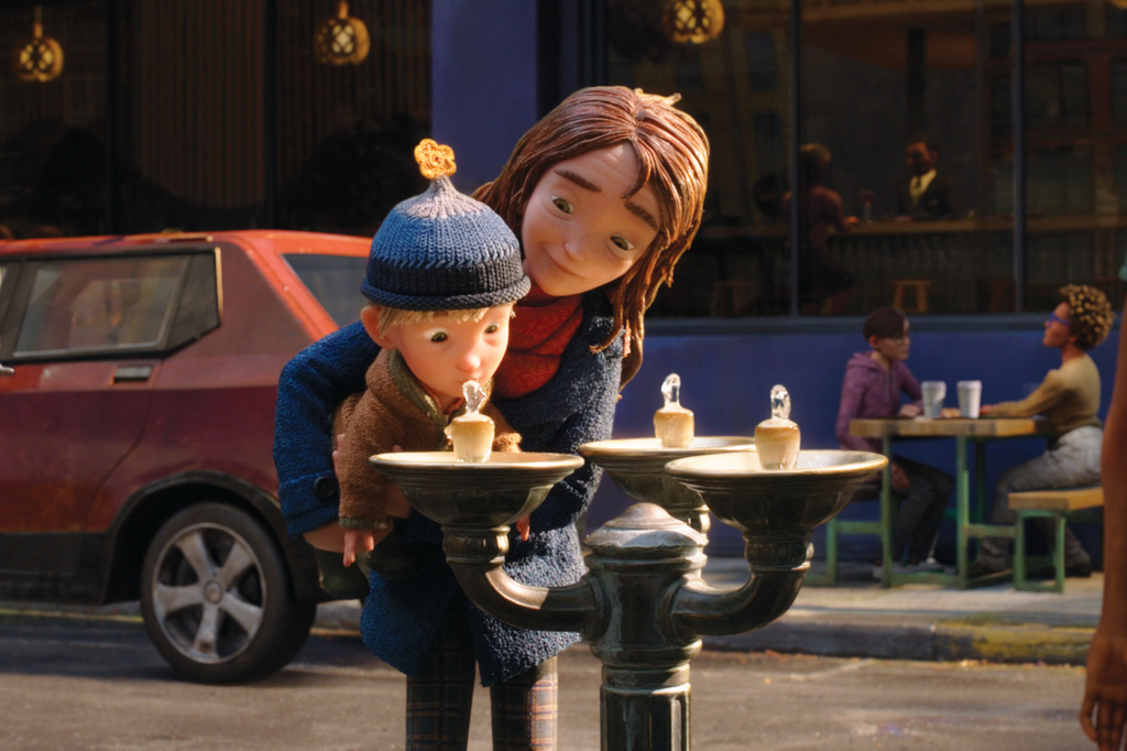 This image released by LAIKA Studios shows characters Prue McKeel, voiced by Peyton Elizabeth Lee, right, and Mac, voiced by Arthur Knight, in a scene from the film "Wildwood." (LAIKA Studios via AP)