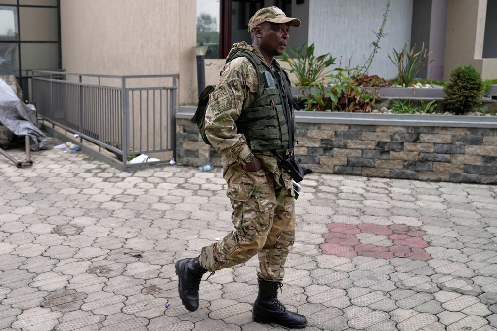 Willy Ngoma, spokesperson for the Rwanda-backed M23 rebels fighting in eastern Congo, is photographed in Goma, eastern Democratic Republic of Congo, Wednesday, Jan. 29, 2025. Willy Ngoma was killed in a drone strike Tuesday Feb. 24, 2026. (AP Photo/Brian Inganga)