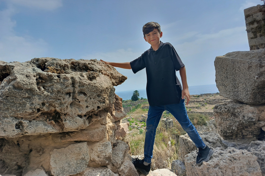 This photo provided by Malak Meslmani shows her son, Jawad Younes, at a castle in Byblos town, north of Beirut, Lebanon, July 22, 2024. (Malak Meslamni via AP)