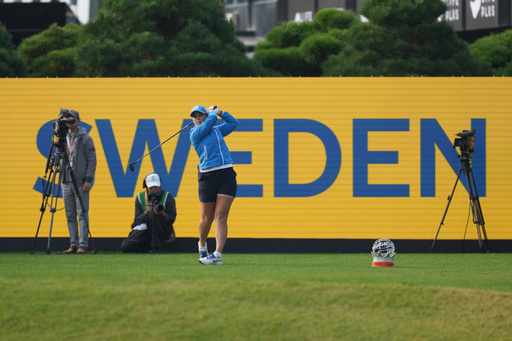 Maja Stark of Sweden tees off on the first hole during the pool B match against World team for the LPGA International Crown golf tournament at the New Korea Country Club in Goyang, South Korea, Saturday, Oct. 25, 2025. (AP Photo/Lee Jin-man) Maja Stark of Sweden tees off on the first hole during the pool B match against World team for the LPGA International Crown golf tournament at the New Korea Country Club in Goyang, South Korea, Saturday, Oct. 25, 2025. (AP Photo/Lee Jin-man)