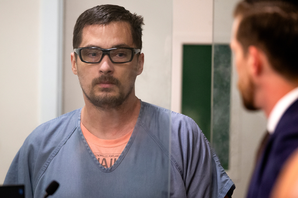 FILE - Jesse Calhoun appears in Multnomah County Circuit Court for his arraignment in Portland, Ore., on June 6, 2024. (Dave Killen/The Oregonian via AP, Pool, File)