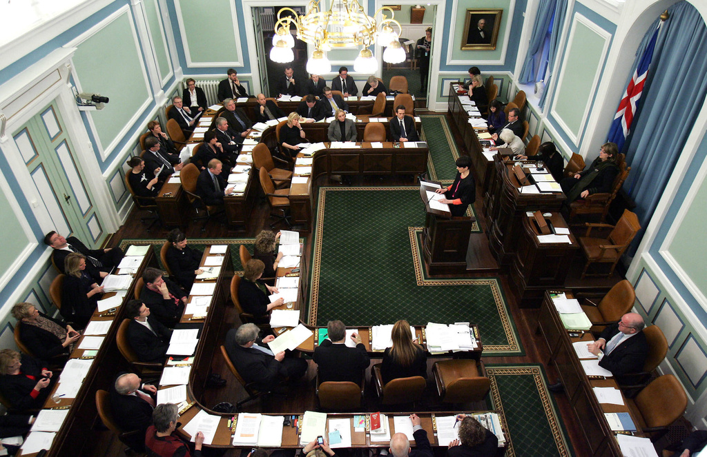 FILE - Iceland's parliament representatives hold a session at the Althingi in Reykjavik, Jan. 8, 2010. (AP Photo/Brynjar Gauti, File)