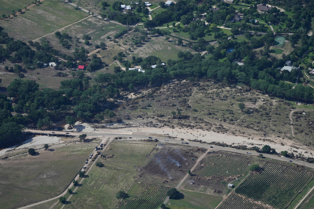 FILE - Damage is seen on July 8, 2025, near Hunt, Texas, after a flash flood swept through the area. (AP Photo/Ashley Landis, file)