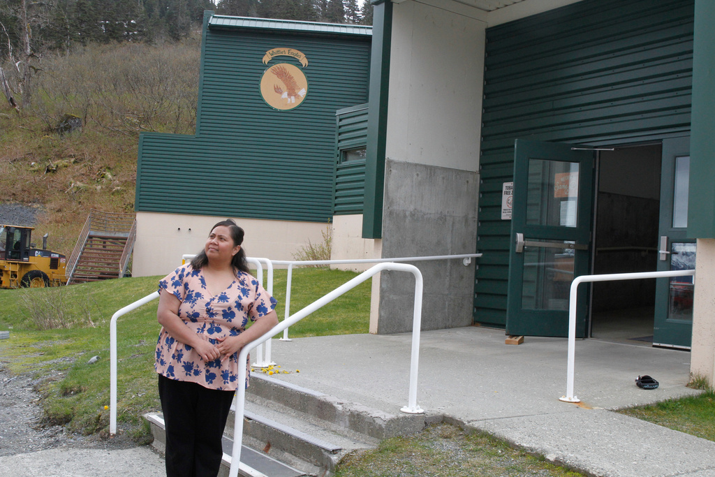 FILE - Tupe Smith poses for a photo outside the school in Whittier, Alaska, May 13, 2025. (AP Photo/Mark Thiessen, File)