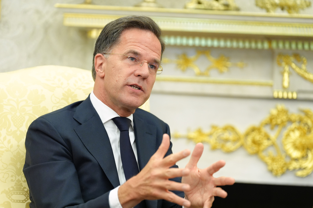 NATO Secretary General Mark Rutte speaks as he meets with President Donald Trump n the Oval Office at the White House, Wednesday, June 24, 2026, in Washington. (AP Photo/Jacquelyn Martin)