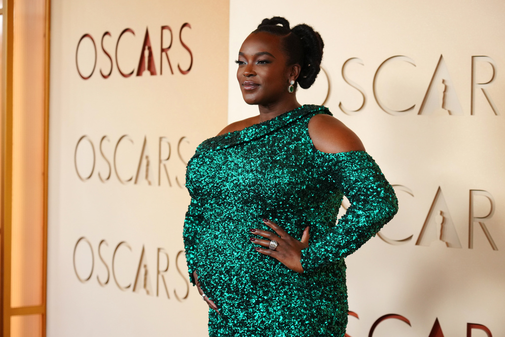 Wunmi Mosaku arrives at the Oscars on Sunday, March 15, 2026, at the Dolby Theatre in Los Angeles. (Photo by Jordan Strauss/Invision/AP)