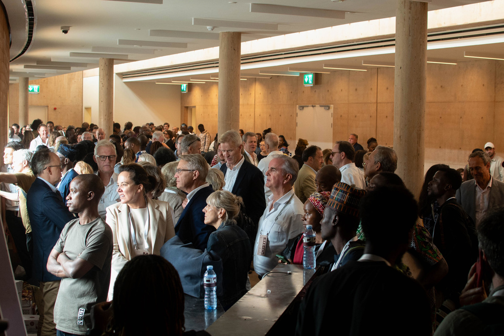 People attends the soft launch of a new, state backed, Museum of West African Arts in Benin City, Nigeria, Sunday, Nov. 9, 2025. (AP Photo/Akpobasaha Oghenemaro Godspower)