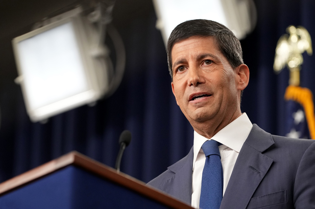 Federal Reserve Board Chairman Kevin Warsh speaks during a news conference at the Federal Reserve in Washington, Wednesday, July 29, 2026. (AP Photo/Mark Schiefelbein)