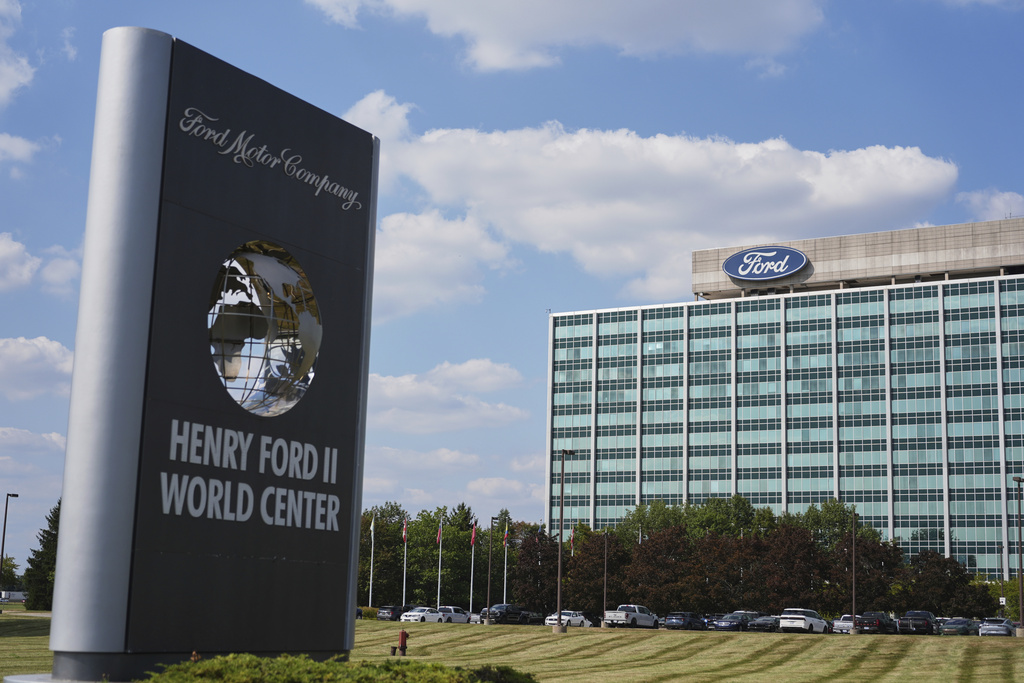 The current Ford World Headquarters is seen, Thursday, Sept. 11, 2025, in Dearborn, Mich. (AP Photo/Ryan Sun)