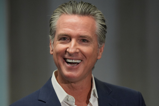 California Gov. Gavin Newsom smiles after signing legislation related to student literacy in Los Angeles on Thursday, Oct. 9, 2025. (AP Photo/Damian Dovarganes) California Gov. Gavin Newsom smiles after signing legislation related to student literacy in Los Angeles on Thursday, Oct. 9, 2025. (AP Photo/Damian Dovarganes)