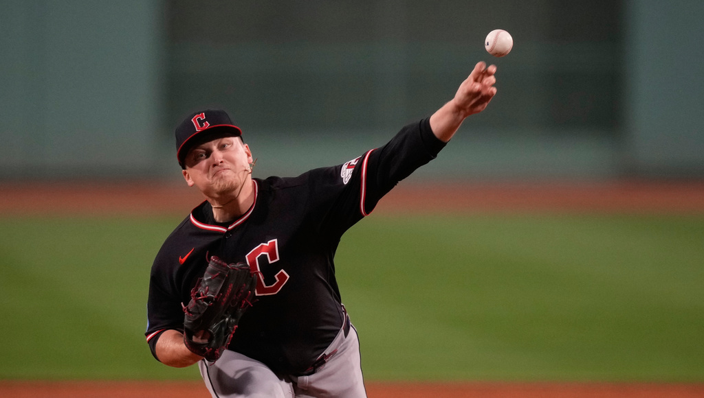 Cleveland Guardians starting pitcher Parker Messick delivers during the first inning of a baseball game against the Boston Red Sox, Tuesday, Sept. 22, 2026, in Boston. (AP Photo/Charles Krupa)