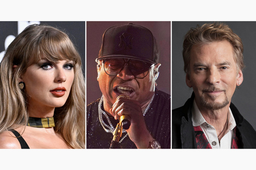 This combination of images shows Taylor Swift, from left, LL Cool J, and Kenny Loggins. (AP Photo) This combination of images shows Taylor Swift, from left, LL Cool J, and Kenny Loggins. (AP Photo)