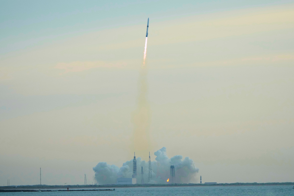 The Blue Origin New Glenn rocket lifts off from LC36 at the Cape Canaveral Space Force station, Sunday, April 19, 2026, in Cape Canaveral, Fla. (AP Photo/John Raoux)