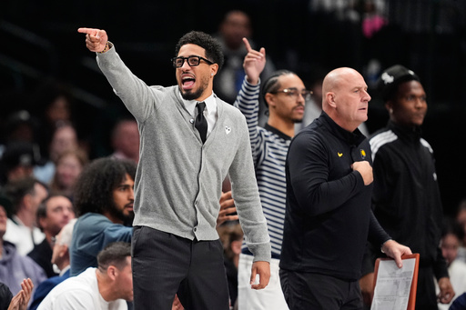 Indiana Pacers' Tyrese Haliburton gestures as he watches play against the Dallas Mavericks in the first half of an NBA basketball game Wednesday, Oct. 29, 2025, in Dallas. (AP Photo/Tony Gutierrez) Indiana Pacers' Tyrese Haliburton gestures as he watches play against the Dallas Mavericks in the first half of an NBA basketball game Wednesday, Oct. 29, 2025, in Dallas. (AP Photo/Tony Gutierrez)