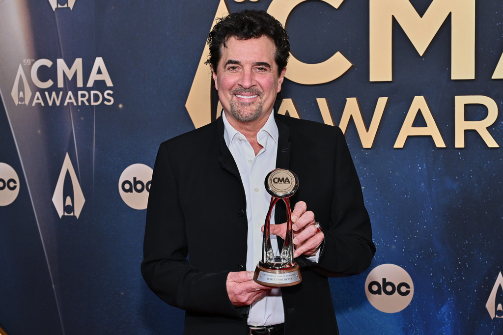 FILE - Scott Borchetta arrives at the 59th Annual Country Music Association Awards Nov. 19, 2025, at Bridgestone Arena in Nashville, Tenn. (Photo by Evan Agostini/Invision/AP, File)