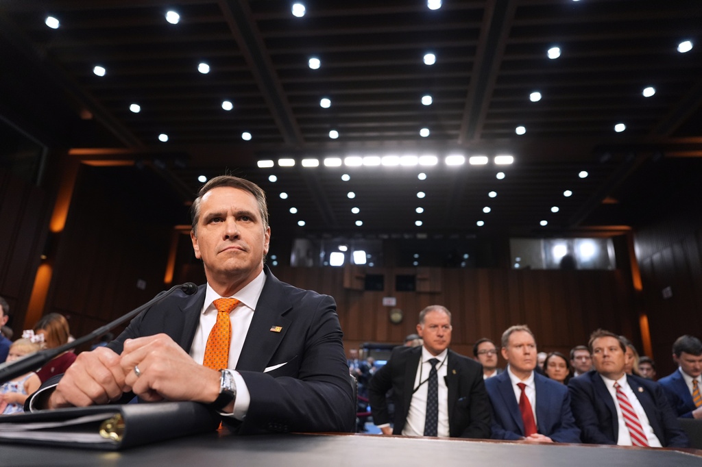 Acting Attorney General Todd Blanche appears before the Senate Judiciary Committee on Capitol Hill in Washington, Wednesday, July 15, 2026. (AP Photo/Mark Schiefelbein)