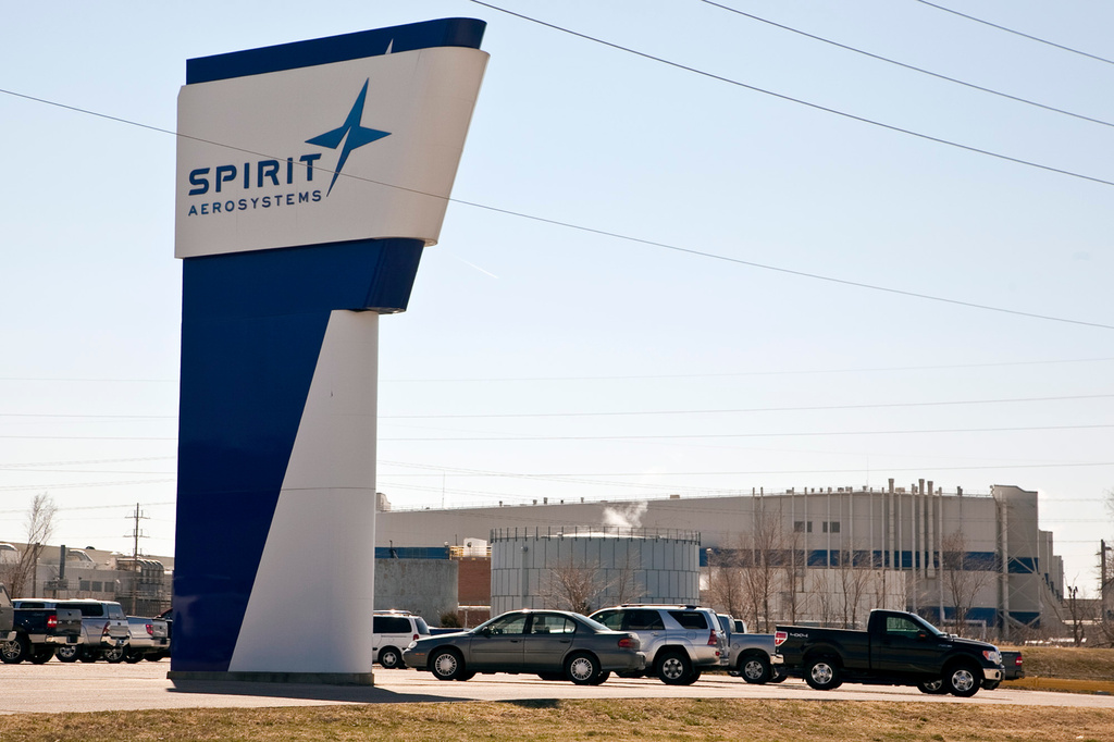 FILE - This Thursday, July 25, 2013, photo shows Spirit AeroSystems in Wichita, Ks. (Mike Hutmacher/The Wichita Eagle via AP, File)