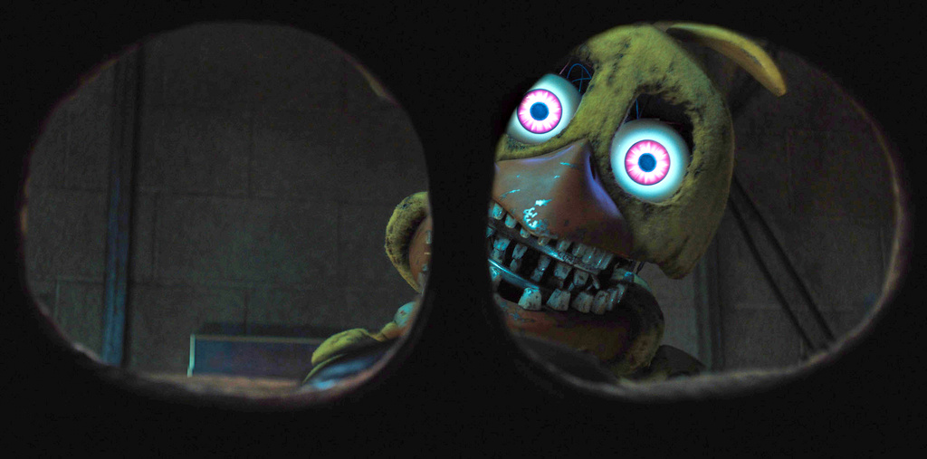 This image released by Universal Pictures shows a Withered Chica in a scene from "Five Nights at Freddy's 2." (Ryan Green/Universal Pictures via AP)