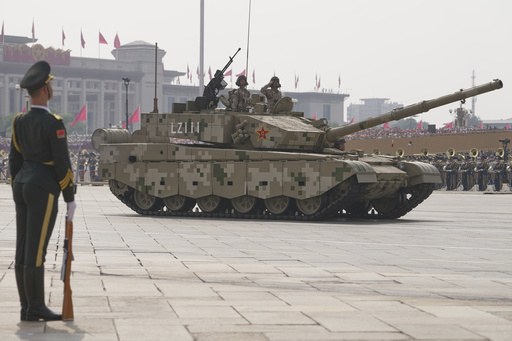 Armoured vehicles take part in a military parade to commemorate the 80th anniversary of Japan's World War II surrender held in front of Tiananmen Gate in Beijing, Wednesday, Sept. 3, 2025. (AP Photo/Andy Wong) Armoured vehicles take part in a military parade to commemorate the 80th anniversary of Japan's World War II surrender held in front of Tiananmen Gate in Beijing, Wednesday, Sept. 3, 2025. (AP Photo/Andy Wong)