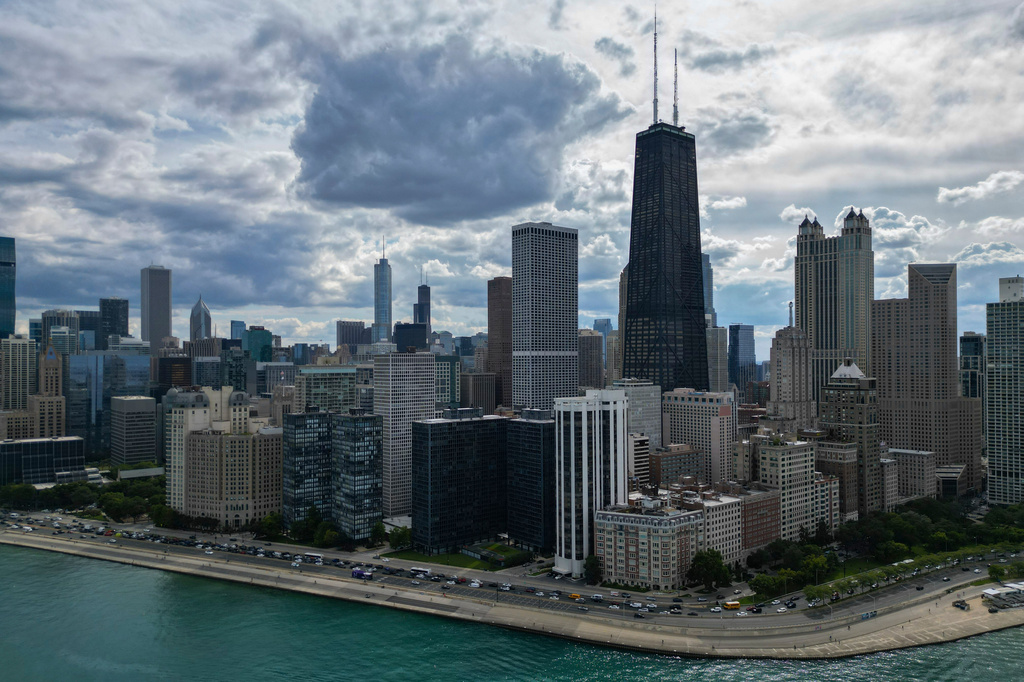 FILE - The Chicago city skyline is seen Aug. 27, 2025. (AP Photo/Erin Hooley, File)