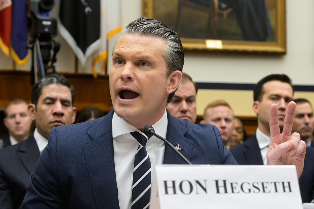 Secretary of Defense Pete Hegseth appears before a House Committee on Armed Services business meeting on the Department of Defense Fiscal Year 2027 on Capitol Hill, Wednesday, April 29, 2026, in Washington. (AP Photo/Rod Lamkey Jr.)