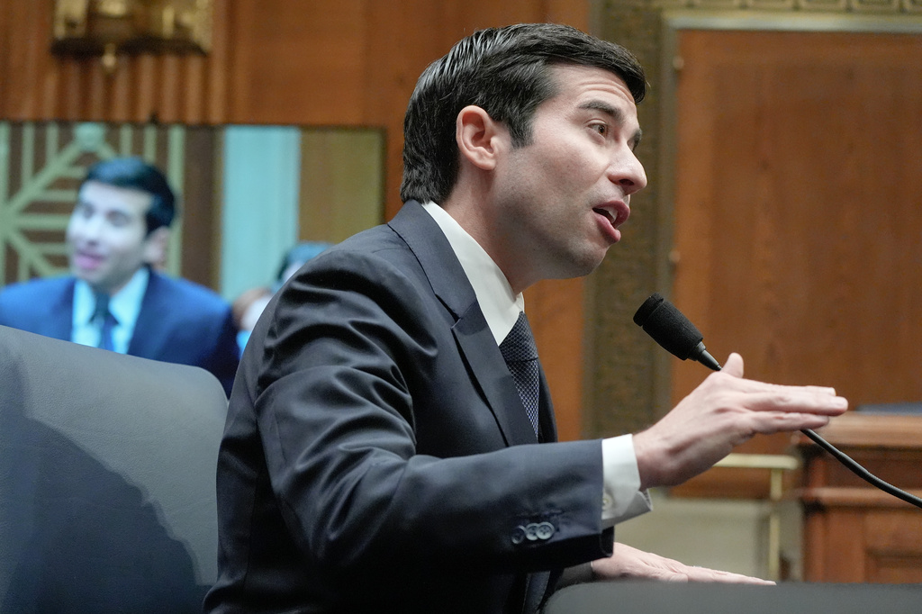 Keith Sonderling testifies during a Senate Health Education Labor and Pension committee confirmation hearing to be the Labor Secretary, on Capitol Hill, Thursday, July 16, 2026, in Washington. (AP Photo/Mariam Zuhaib)