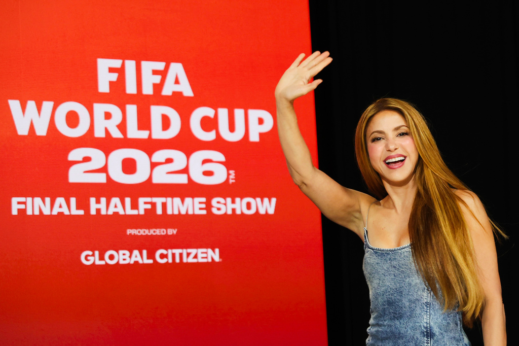 Shakira enters for a panel on the 2026 FIFA World Cup soccer tournament halftime show at the Global Citizen NOW summit, Thursday, May 14, 2026, in New York. (AP Photo/Heather Khalifa)