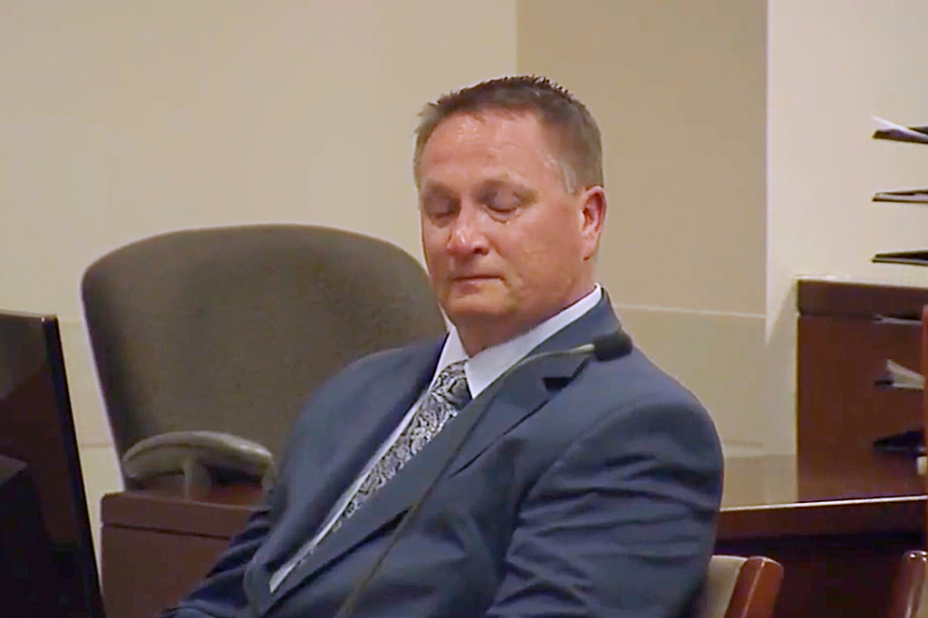 FILE - Former paramedic Jeremy Cooper, who injected Elijah McClain with ketamine before his death, sits in court for sentencing, Friday, April 26, 2024, in the Brighton, Colo. (ABC News One/Pool via AP, File)