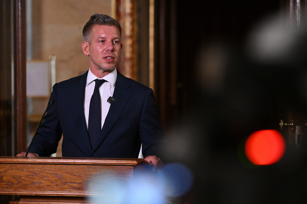 FILE - Hungarian Prime Minister Peter Magyar holds an extraordinary press briefing following a voting on the 17th amendment to the Fundamental Law in the parliament building in Budapest, Hungary, July 13, 2026. (Tamas Purger/MTI via AP, File)