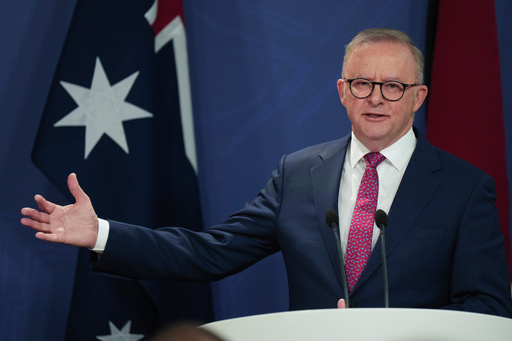 FILE - Australian Prime Minister Anthony Albanese gestures during a press conference in Sydney, Australia, Dec. 12, 2024. (AP Photo/Mark Baker, File) FILE - Australian Prime Minister Anthony Albanese gestures during a press conference in Sydney, Australia, Dec. 12, 2024. (AP Photo/Mark Baker, File)