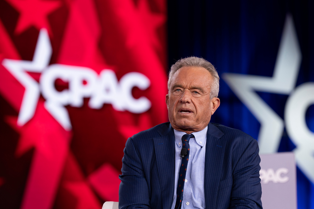 Secretary of Health and Human Services Robert F. Kennedy, Jr. speaks during a fireside chat with CPAC Senior Fellow Mercedes Schlapp at the Conservative Political Action Conference (CPAC) in Dallas, Saturday, March 28, 2026. (AP Photo/Gabriela Passos)