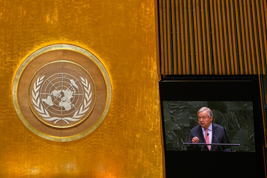 United Nations Secretary-General Antonio Guterres speaks during the 81st session of the United Nations General Assembly at United Nations headquarters, Tuesday, Sept. 22, 2026. (AP Photo/Seth Wenig)