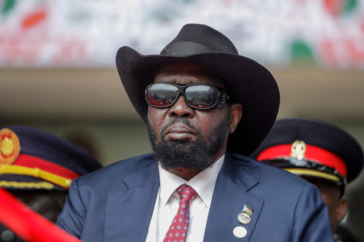 FILE - South Sudan's President Salva Kiir attends the swearing-in ceremony for Kenya's new president William Ruto, at Kasarani stadium in Nairobi, Kenya on Sept. 13, 2022. (AP Photo/Brian Inganga, File) FILE - South Sudan's President Salva Kiir attends the swearing-in ceremony for Kenya's new president William Ruto, at Kasarani stadium in Nairobi, Kenya on Sept. 13, 2022. (AP Photo/Brian Inganga, File)