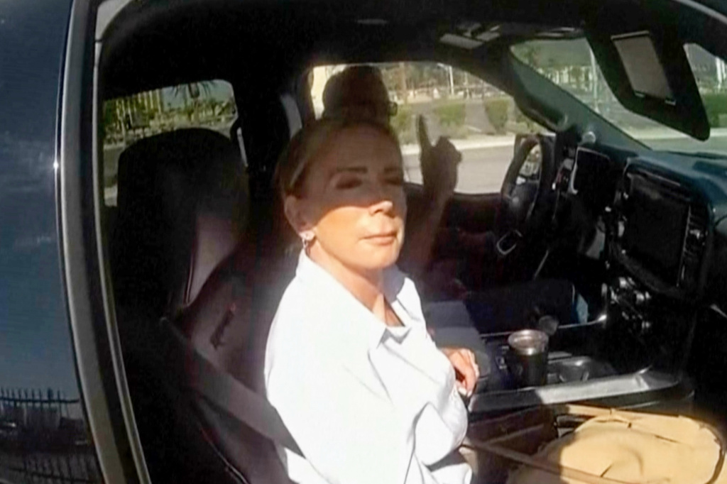 This image taken from a Las Vegas Metropolitan Police Department body camera video shows a police officer pulling over Nevada Gov. Joe Lombardo on May 15, 2026, in Las Vegas. (Las Vegas Metropolitan Police Department via AP)