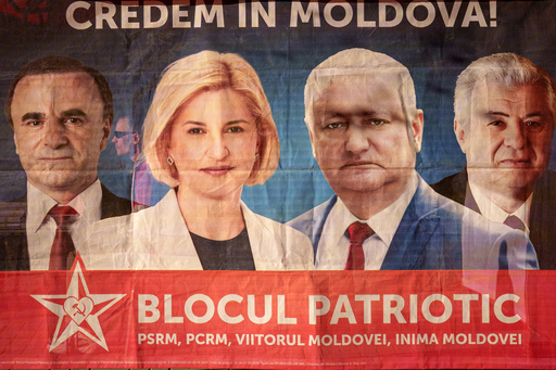 A man seen inside a campaign tent of the Patriotic Electoral Bloc, in Chisinau, Moldova, Friday, Sept. 26, 2025, ahead of parliamentary elections taking place on Sept. 28. (AP Photo/Vadim Ghirda) A man seen inside a campaign tent of the Patriotic Electoral Bloc, in Chisinau, Moldova, Friday, Sept. 26, 2025, ahead of parliamentary elections taking place on Sept. 28. (AP Photo/Vadim Ghirda)
