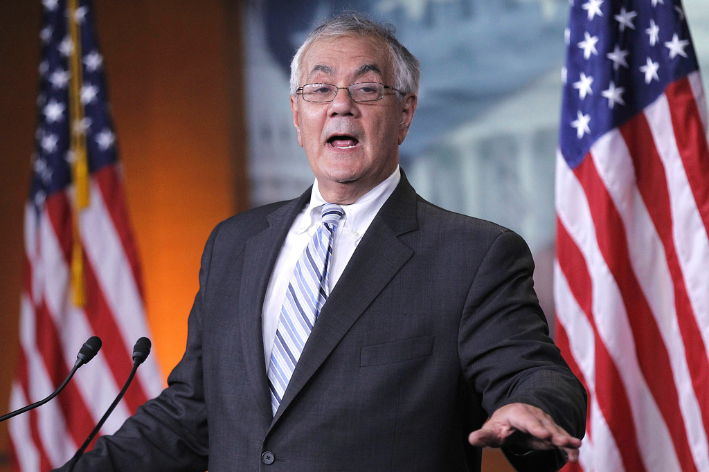 FILE - Rep. Barney Frank, D-Mass. gestures during his news conference on Capitol Hill in Washington, Nov. 29, 2011. . (AP Photo/Pablo Martinez Monsivais, File)