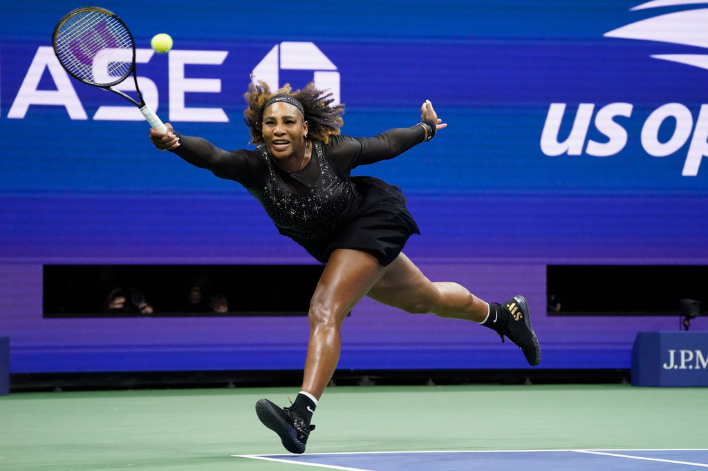 FILE - Serena Williams, of the United States, returns a shot to Anett Kontaveit, of Estonia, during the second round of the U.S. Open tennis championships, Aug. 31, 2022, in New York. (AP Photo/John Minchillo, File)