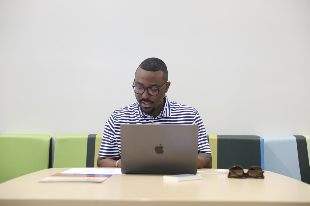 Democratic South Carolina Rep. Hamilton Grant works at a library on Monday, Sept. 8, 2025, in Columbia, S.C. (AP Photo/Jeffrey Collins)