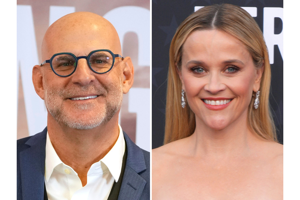 Harlan Coben appears at a photocall for the series "Missing You" in London on Nov. 6, 2024, left, and Reese Witherspoon appears at the 29th Critics Choice Awards in Santa Monica, Calif., on Jan. 14, 2024. (AP Photo/Kirsty Wigglesworth, left, and Photo by Jordan Strauss/Invision/AP)