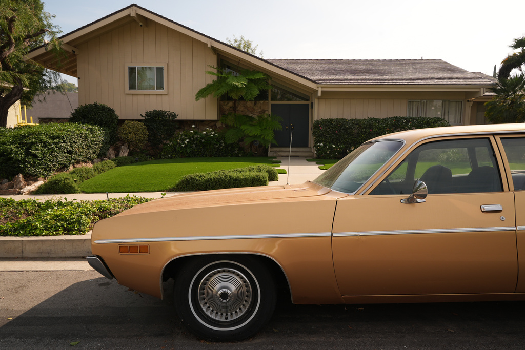 The Brady Bunch House, the two-story single-family home that served as the main setting for the television series "The Brady Bunch" in the Studio City neighborhood of Los Angeles, Wednesday, March 4, 2026, is now designated as a Los Angeles Historic-Cultural Monument. (AP Photo/Damian Dovarganes)