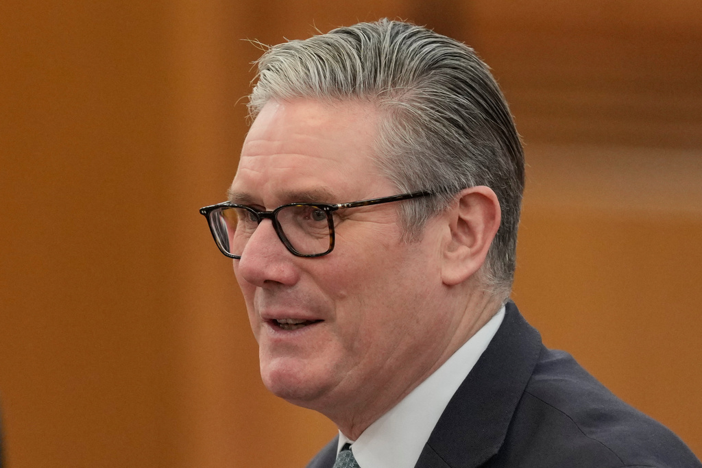 Britain's Prime Minister Keir Starmer speaks during a meeting with Chinese President Xi Jinping at the Great Hall of the People in Beijing Thursday, Jan. 29, 2026. (AP Photo/Vincent Thian, Pool)