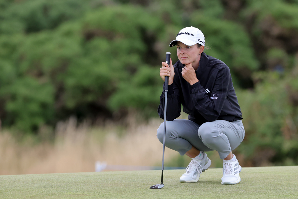 Esther Henseleit of Germany during day two of the 2026 ISPS HANDA Women's Scottish Open at Dundonald Links at Ayrshire, Scotland, on Friday, July 24, 2026. (Steve Welsh/PA via AP)