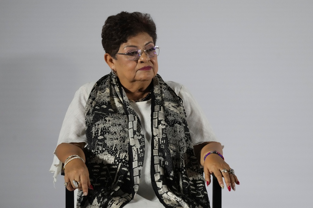 FILE - Ernestina Godoy, newly-appointed legal advisor, attends the press conference announcing incoming President Claudia Sheinbaum's Cabinet members, in Mexico City, June 20, 2024. (AP Photo/Marco Ugarte, File)