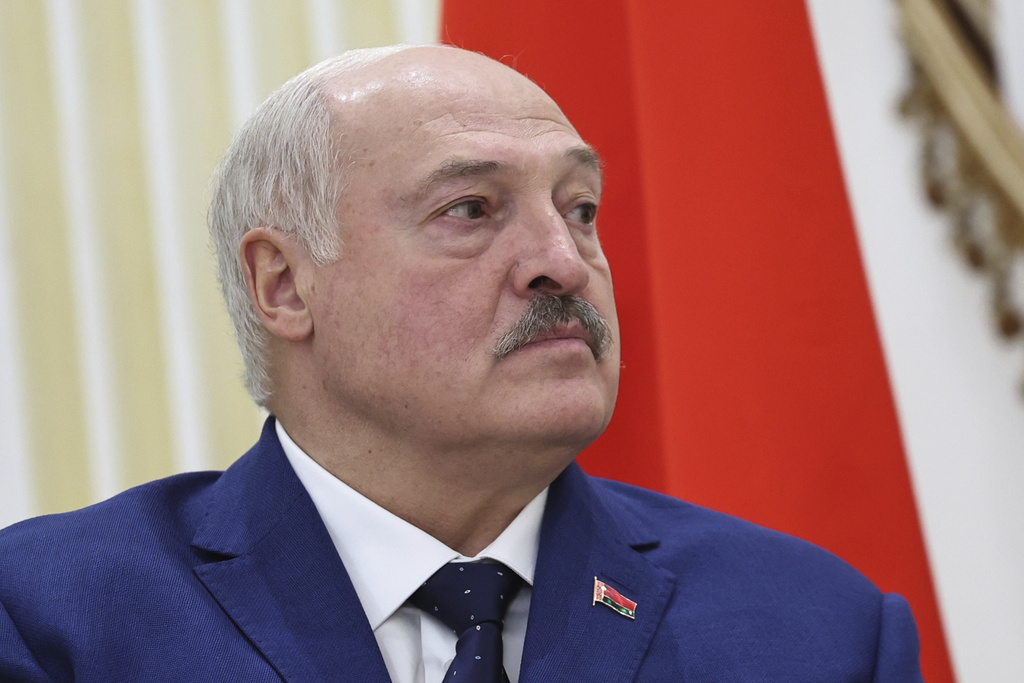 FILE - Belarusian President Alexander Lukashenko attends a meeting with Russian President Vladimir Putin in the southern Russian city of Volgograd, Russia, April 29, 2025. (Alexander Kazakov, Sputnik, Kremlin Pool Photo via AP, File)