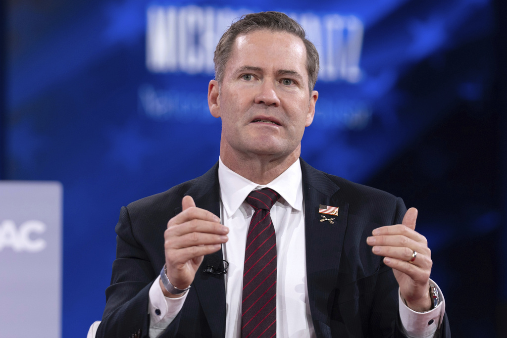 FILE - White House national security adviser Mike Waltz speaks at the Conservative Political Action Conference, CPAC, Feb. 21, 2025, in Oxon Hill, Md. (AP Photo/Jose Luis Magana, File)
