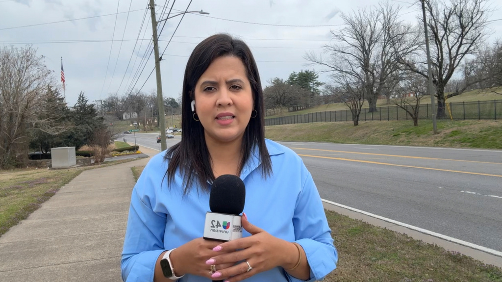 This image provided by Nashville Noticias shows Estefany Rodriguez Florez, a reporter for the Spanish-language news outlet who has done stories critical of ICE and was arrested during a traffic stop Wednesday, March 4, 2026, reporting at work. (Nashville Noticias via AP)