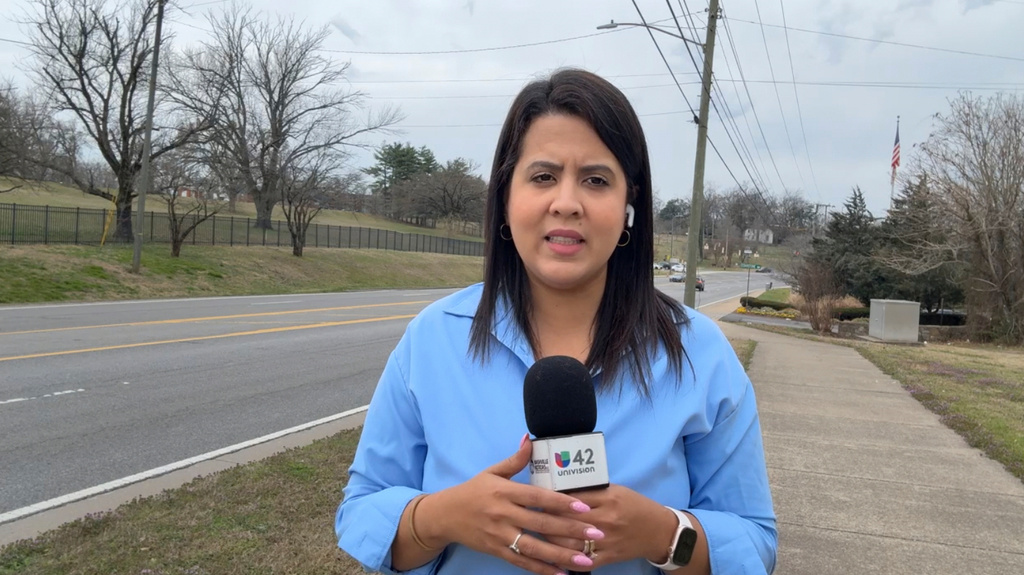 This image provided by Nashville Noticias shows Estefany Rodriguez Florez, a reporter for the Spanish-language news outlet who has done stories critical of ICE and was arrested during a traffic stop Wednesday, March 4, 2026, reporting at work. (Nashville Noticias via AP)