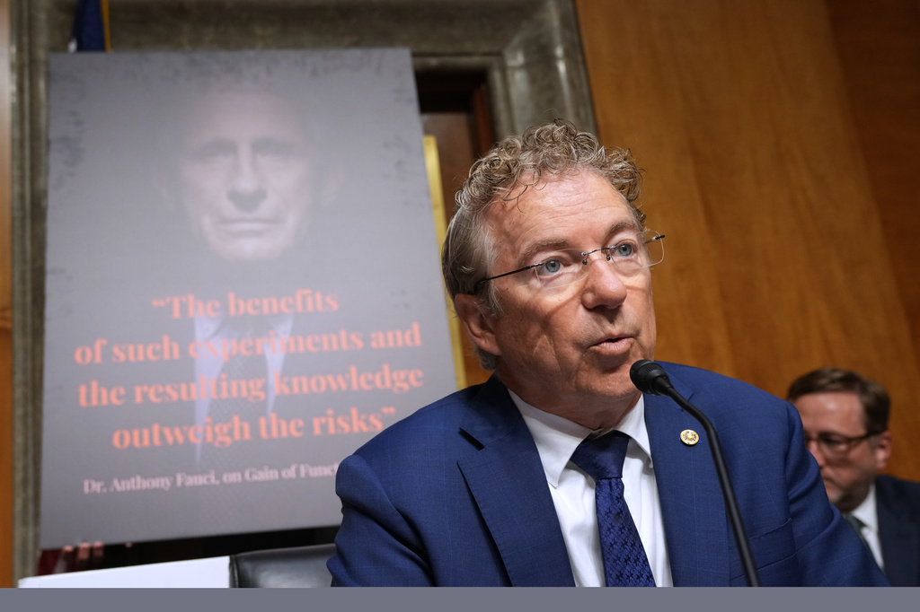 Committee Chairman Sen. Rand Paul, R-Ky., speaks as Dr. Anthony Fauci appears before the Senate Homeland Security and Governmental Affairs Committee at the Capitol, Wednesday, July 29, 2026, in Washington. (AP Photo/Allison Robbert)